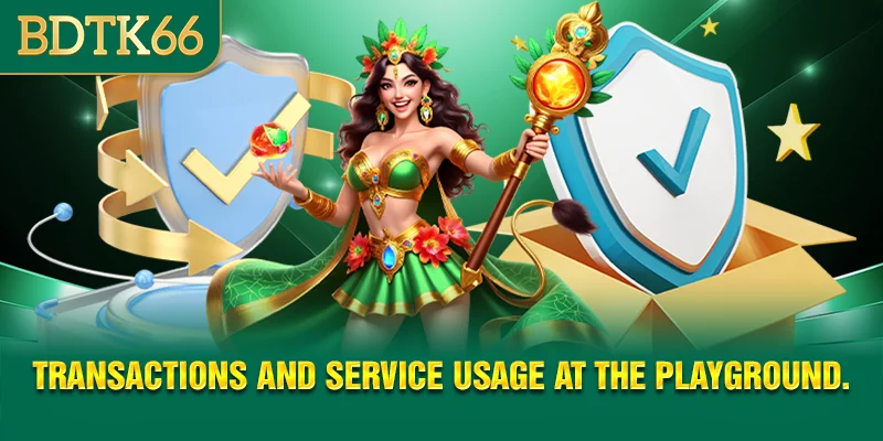 Transactions and service usage at the playground.